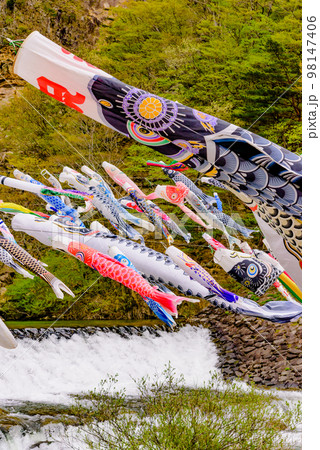 宮城 材木岩の鯉のぼり 宮城 材木岩の鯉のぼり 98147406