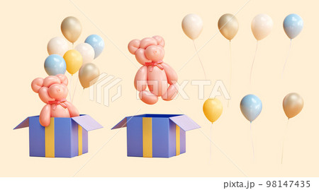 3D party balloon art set 98147435