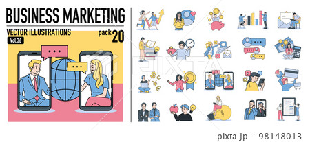 人物 マーケティングおしゃれイラスト素材	 98148013