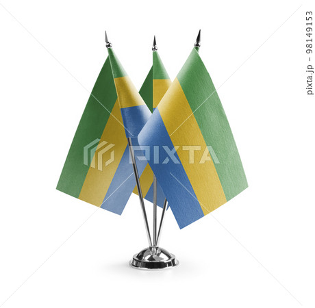 Small national flags of the Gabon on a white background Small national flags of the Gabon on a white background 98149153
