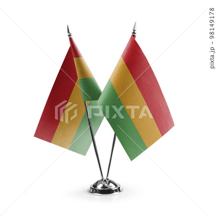 Small national flags of the Bolivia on a white background 98149178