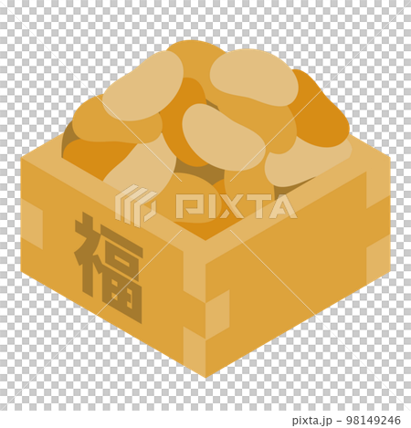 枡に入った福豆のイラスト 枡に入った福豆のイラスト 98149246