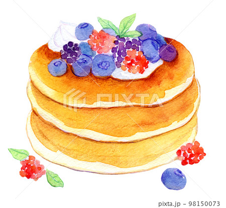 ベリーのケーキ 原画 水彩画