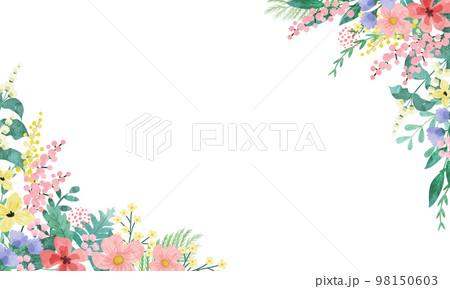 花や葉のボタニカルなベクターイラスト背景 98150603