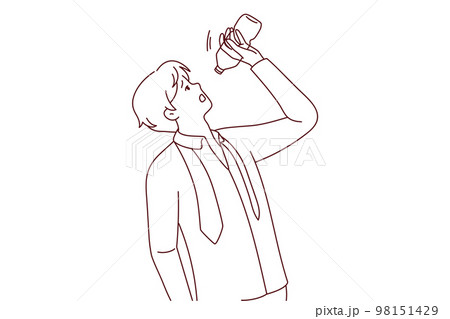 Thirsty man suffer from heatstroke  98151429