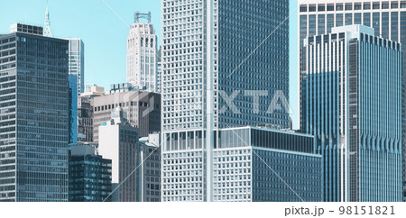 Diverse architecture in New York City, color toning applied, urban background, USA. Diverse architecture in New York City, color toning applied, urban background, USA. 98151821