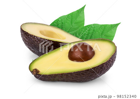 avocado half isolated on white background close up avocado half isolated on white background close up 98152340