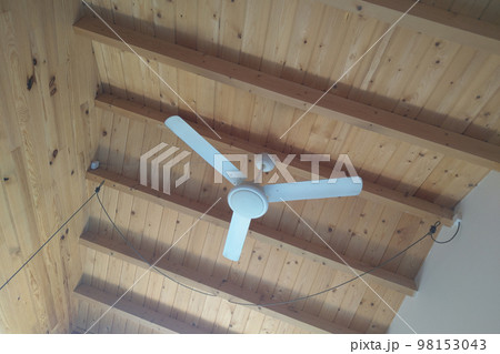 Fan on the ceiling. Cooling of the room on a hot day. Fan on the ceiling. Cooling of the room on a hot day. 98153043