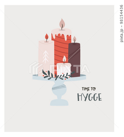 Vector composition with set of candles in decorative candleholder. Vector composition with set of candles in decorative candleholder. 98154436