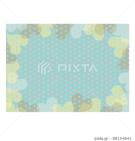 ハート模様・パターン　フレーム・枠　ブルー　バレンタイン 98154641