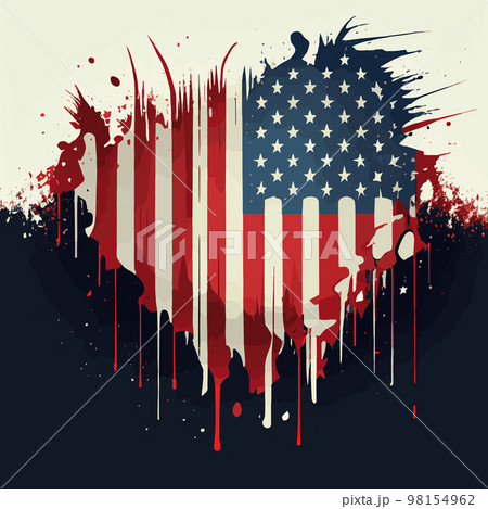 Realistic abstract flag of america, country independence day, national traditions - Vector 98154962