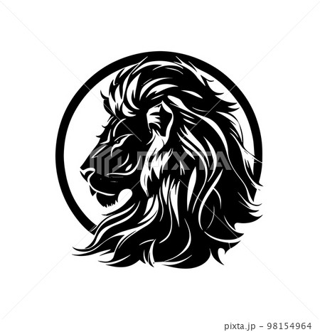 Stylish black lion logo on a white background - Vector 98154964