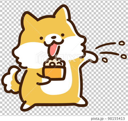 可愛的柴犬角色在節分上扔豆子的手繪變形插圖 98155413