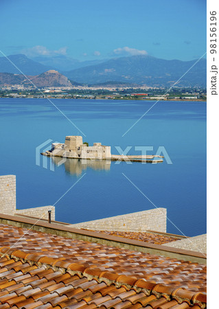 birds eye view of Bourtzi castle, Greece birds eye view of Bourtzi castle, Greece 98156196