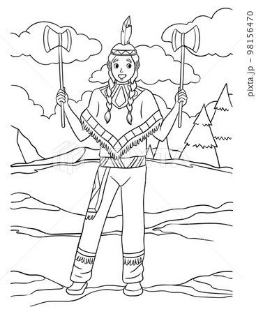indian chief coloring page