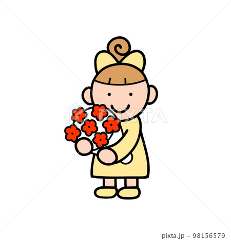 花束を差し出す女の子 98156579