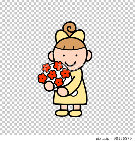 花束を差し出す女の子 98156579