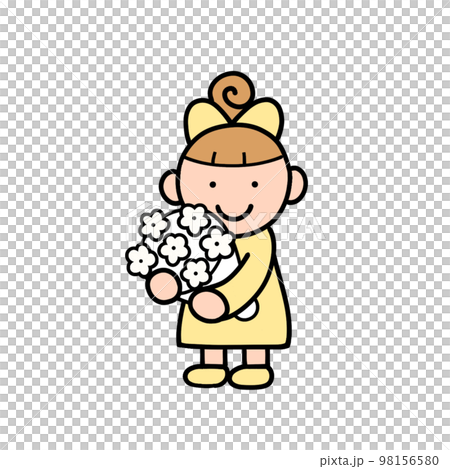 花束を差し出す女の子 98156580