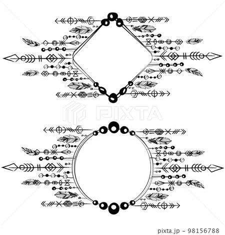 Feathers boho celtic square frames 98156788