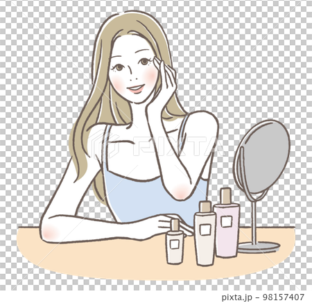 スキンケアをしている女性 98157407