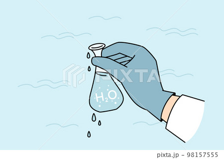 Researcher hold tube with water sample  98157555