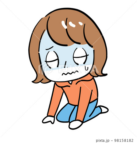 女性　落ち込む 98158182