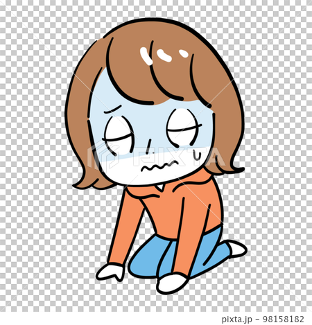 女性　落ち込む 98158182