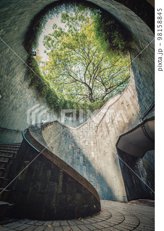 Spiral staircase at daytime in Fort Canning Park, Singapore 98158845