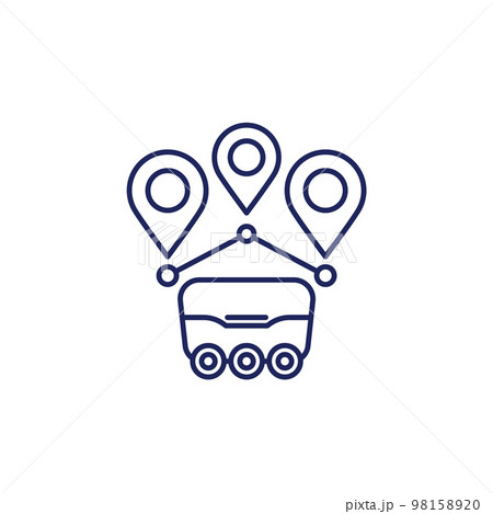 delivery robot icon, line vector delivery robot icon, line vector 98158920