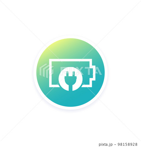 battery icon with a plug, vector battery icon with a plug, vector 98158928