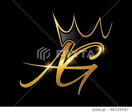 Golden Crown Monogram Logo Initial AG 98159587