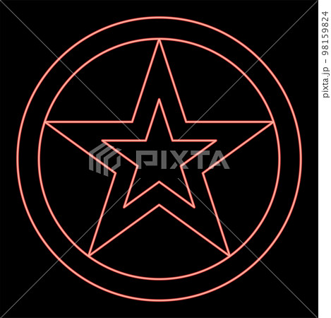Neon star in circle red color vector illustration image flat style Neon star in circle red color vector illustration image flat style 98159824
