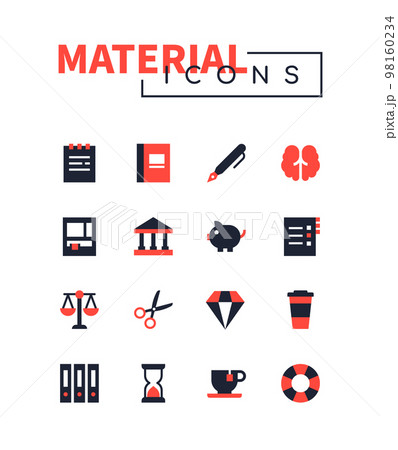 Judicial system and coffee break - flat design style icons set 98160234