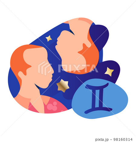 Gemini Man Zodiac Icon Gemini Man Zodiac Icon 98160314