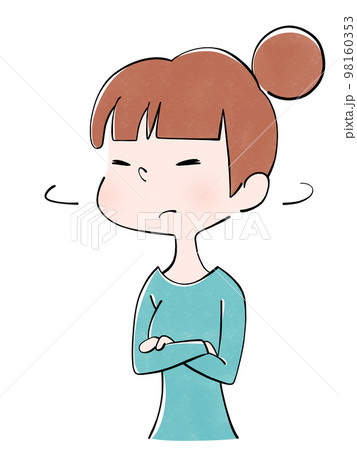 いらない！とそっぽを向く女性のイラストのイラスト素材 [98160353] - PIXTA