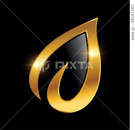 Golden Leaf Heart Shape Vector Sign Golden Leaf Heart Shape Vector Sign 98161407