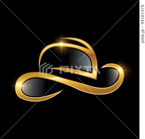 Golden Cowboy Hat Vector Sign 98161478