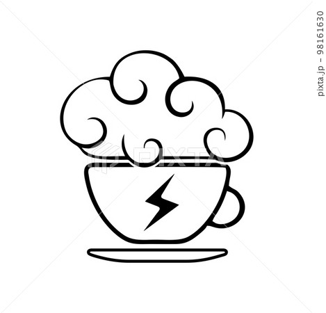 Coffee Cloud and Thunder Vector Icon 98161630