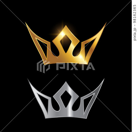 Golden Silver Luxury Crown Vector Sign Golden Silver Luxury Crown Vector Sign 98162365