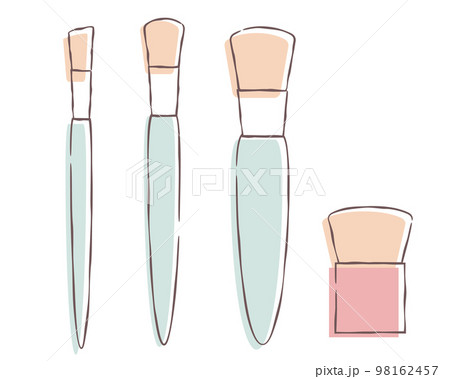 コスメのイラスト メイクブラシ メイクアップ コスメのイラスト メイクブラシ メイクアップ 98162457