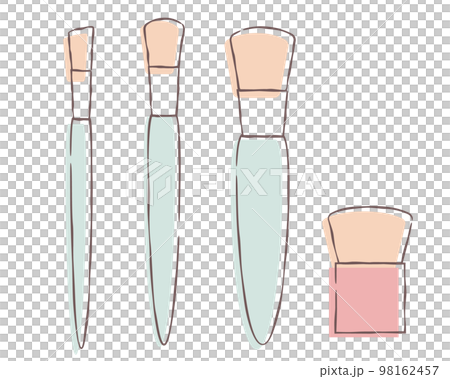 コスメのイラスト メイクブラシ メイクアップ コスメのイラスト メイクブラシ メイクアップ 98162457