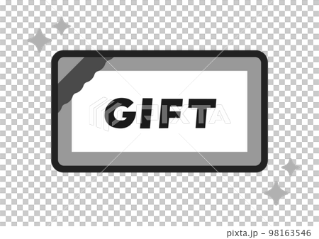 シンプルなギフト券のイラスト･アイコン素材 - GIFTの文字入り 98163546