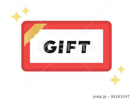 シンプルなギフト券のイラスト･アイコン素材 - GIFTの文字入り - 赤 98163547