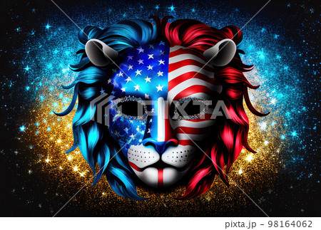 bright carnival mask, accessory for the festival on a colorful juicy background 98164062