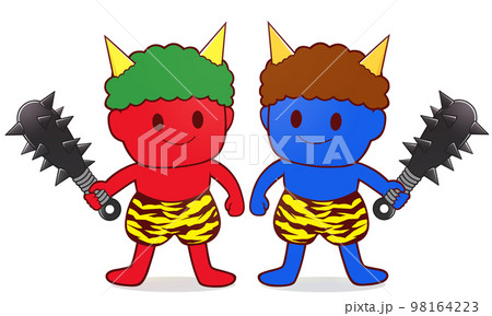 とんとん様オーダー品　ねこのお医者さんパペット　忍者　赤鬼青鬼 赤鬼と青鬼 イラストのイラスト素材 [98164223] - PIXTA