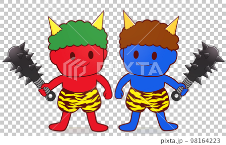 Red demon and blue demon illustration 98164223