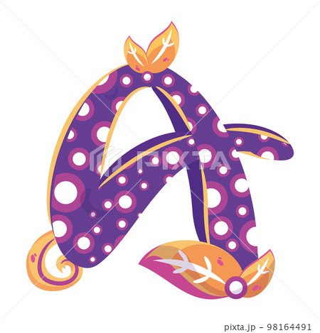 Isolated colored letter A with floral ornaments Typography fonts Vector Isolated colored letter A with floral ornaments Typography fonts Vector 98164491