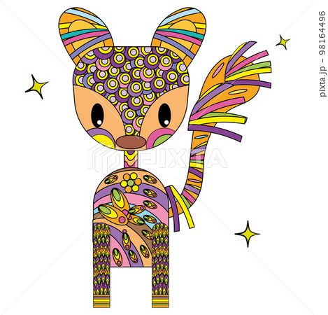Isolated cat shape colored mandala Vector Isolated cat shape colored mandala Vector 98164496