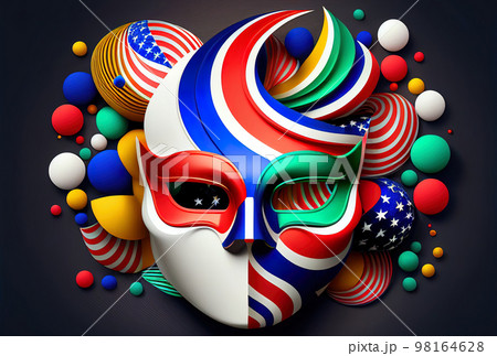 bright multicolored carnival mask in the colors of the flag of the united states of america bright multicolored carnival mask in the colors of the flag of the united states of america 98164628