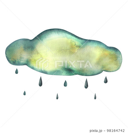 Watercolor baby illustration with cloud. Clouds. The blue cloud, watercolor illustration isolated on white background Watercolor baby illustration with cloud. Clouds. The blue cloud, watercolor illustration isolated on white background 98164742